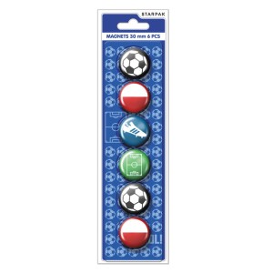 Magnesy okrągłe football (6 sztuk)